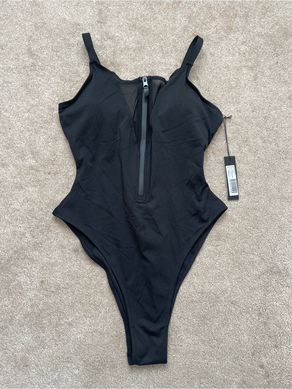 TA3 Hi Cut Zippy One Piece Swimsuit Black XL Reg/Long NWT Shaping Swimwear
